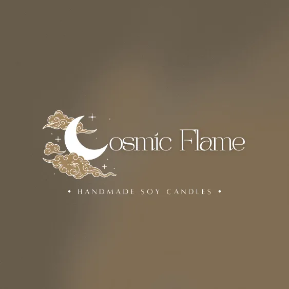 Reversed logo — white crescent, gold cloudwork