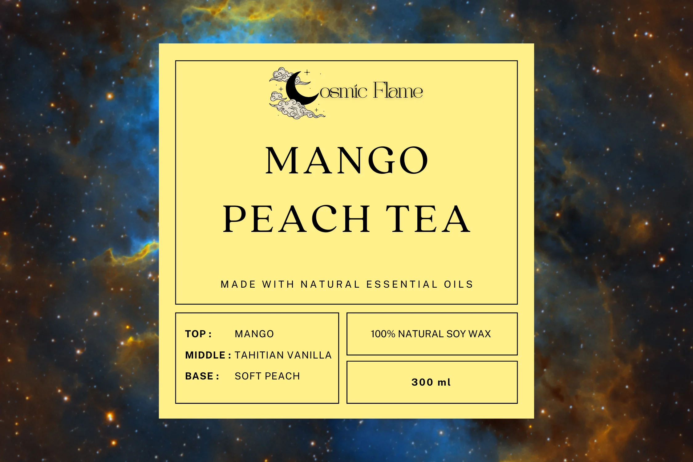 Mango Peach Tea label artwork